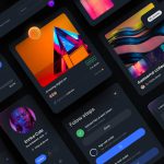 کیت رابط کاربری موبایل DarkGlass UI Kit – Figma